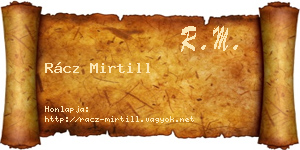 Rácz Mirtill névjegykártya
