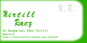 mirtill racz business card
