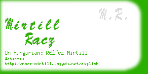 mirtill racz business card